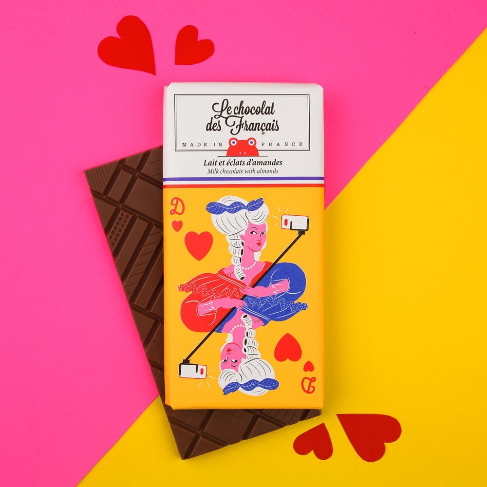 Le Chocolat des Français Marie Antoinette Milk Chocolate & Almond Bar