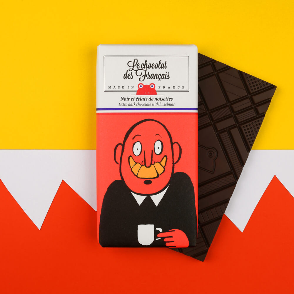 Le Chocolat des Français Mr. Croissant Dark Chocolate with Hazelnuts - La Petite Maison
