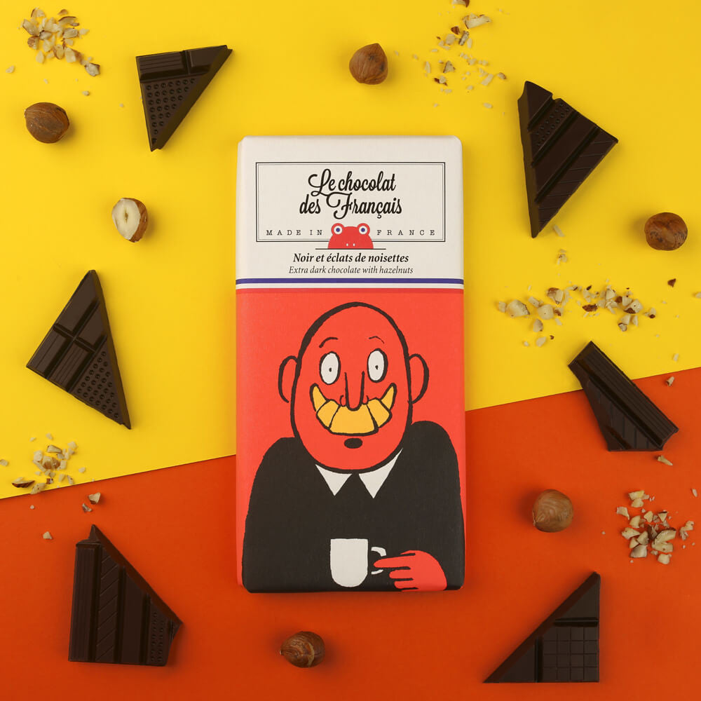 Le Chocolat des Français Mr. Croissant Dark Chocolate with Hazelnuts - La Petite Maison