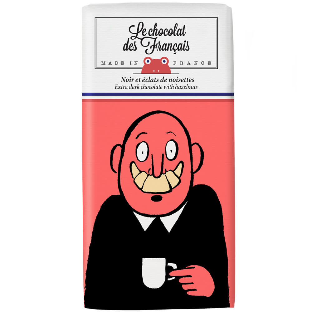 Le Chocolat des Français Mr. Croissant Dark Chocolate with Hazelnuts - La Petite Maison