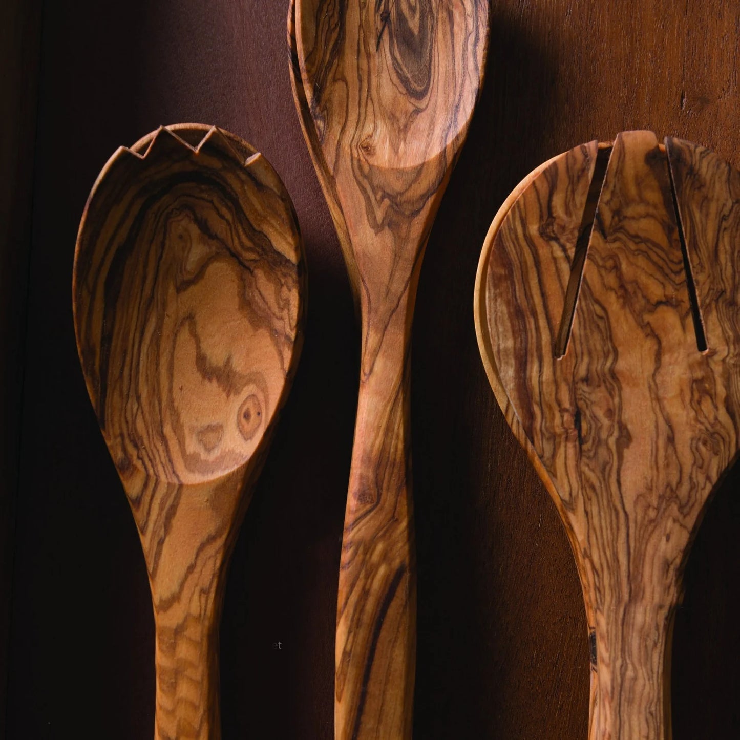 Olive Wood Salad Serving Set/2