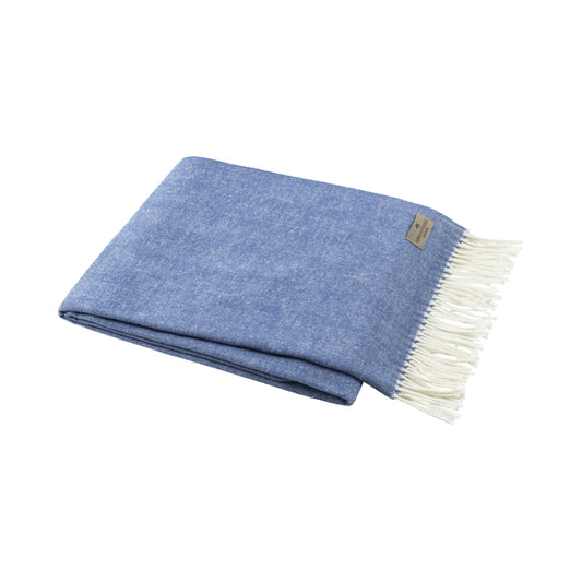 Italian Herringbone Throw - Azure