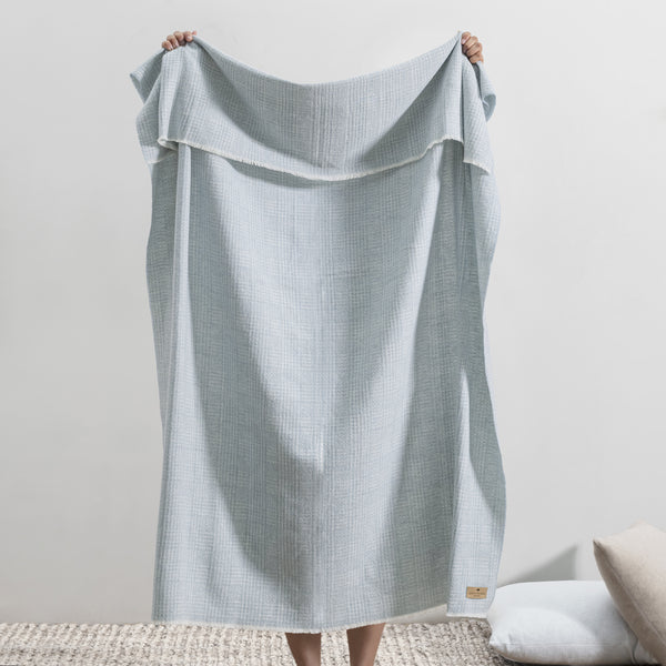 Lands Downunder Crystal Blue Plaid Sutton Throw