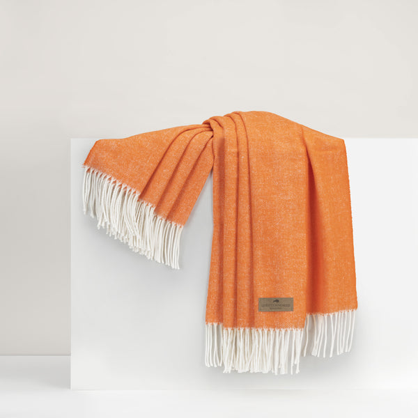 Lands Downunder Tangerine Herringbone Throw - La Petite Maison