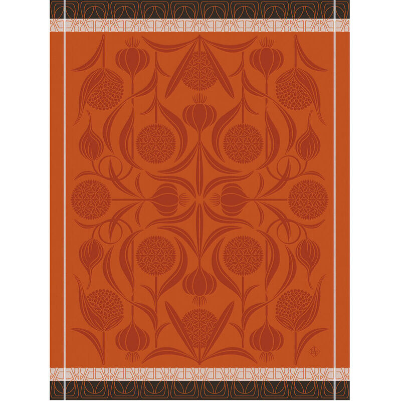 Le Jacquard Français L'ail Tea towel - Orange, La Petite Maison