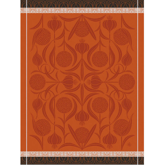 Le Jacquard Français L'ail Tea towel - Orange, La Petite Maison