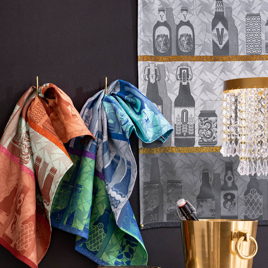 Le Jacquard Français Neo Brasseurs Tea Towel -Grey