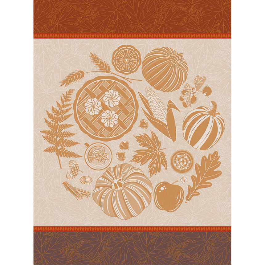 Le Jacquard Français Thanksgiving Orange Tea Towel