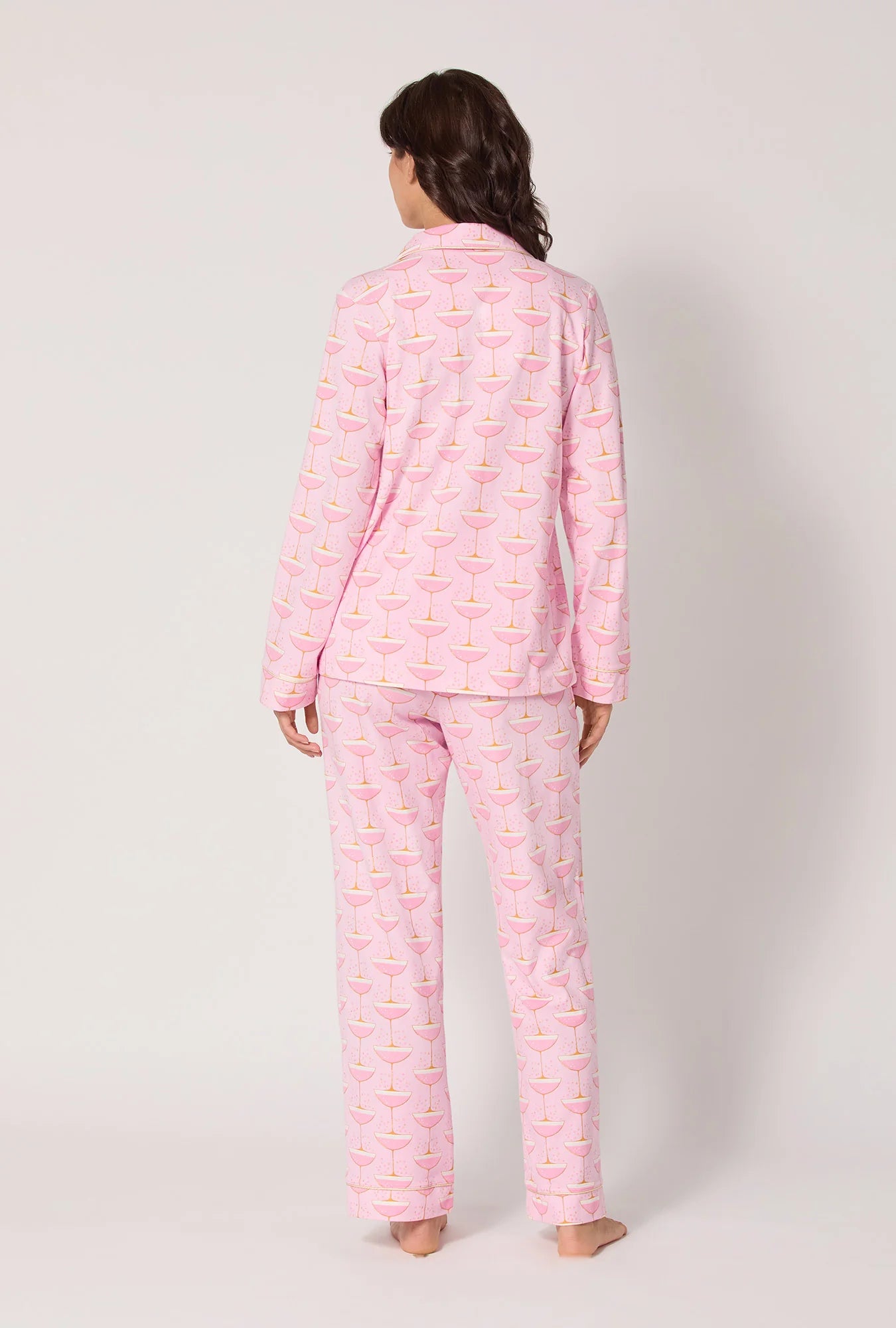 BedHead Pink Champagne Coupe Long Sleeve Classic Stretch Jersey PJ -Pink