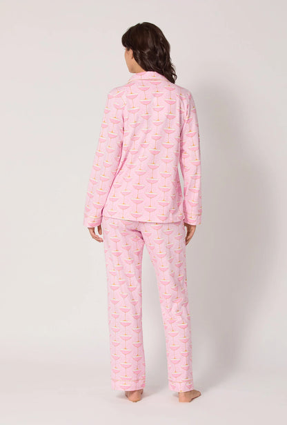 BedHead Pink Champagne Coupe Long Sleeve Classic Stretch Jersey PJ -Pink