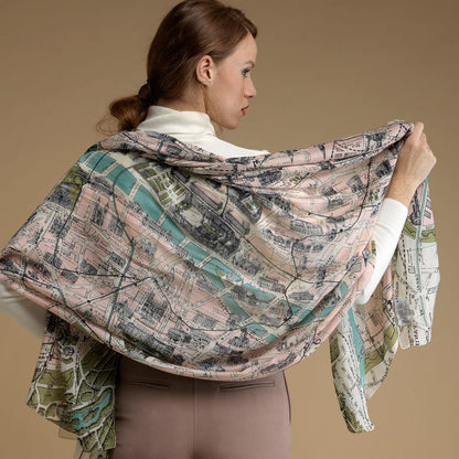 Paris Map Scarf