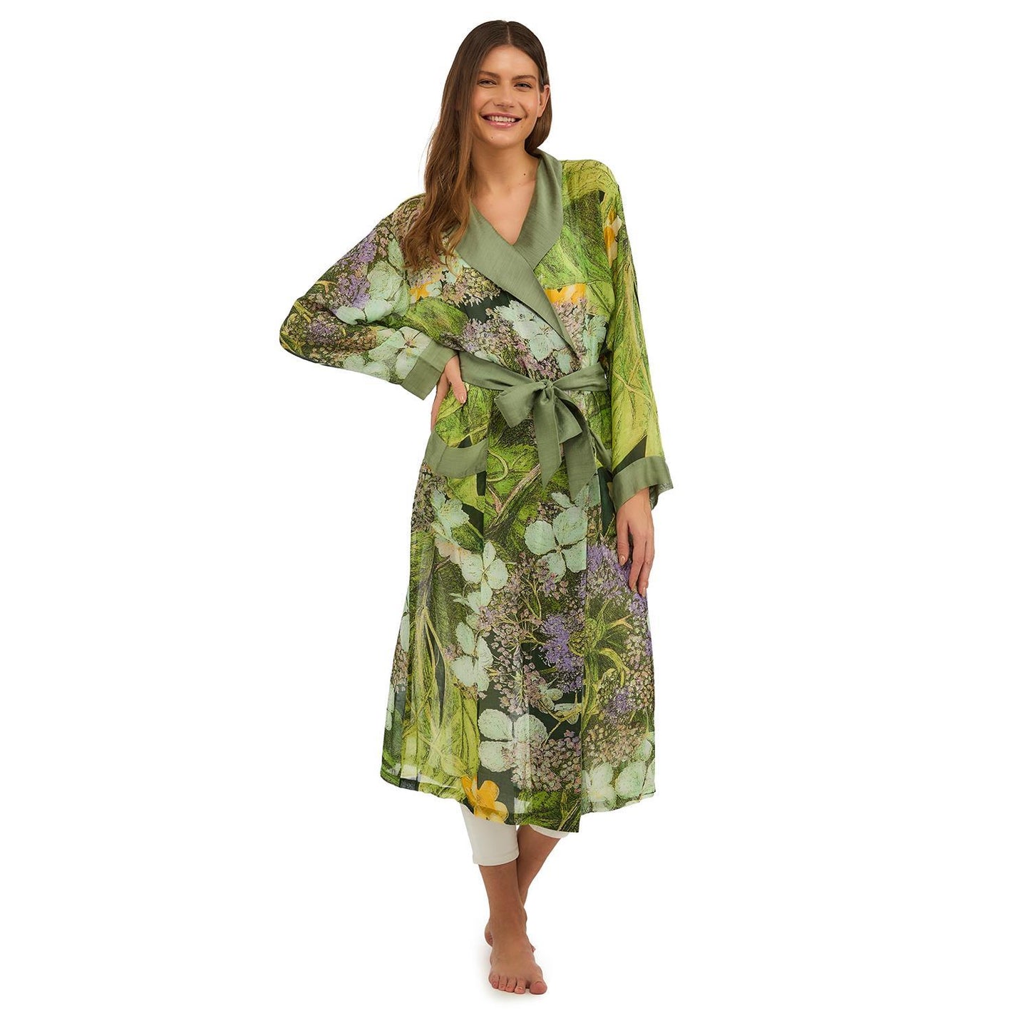 One Hundred Stars Hydrangea Print Robe