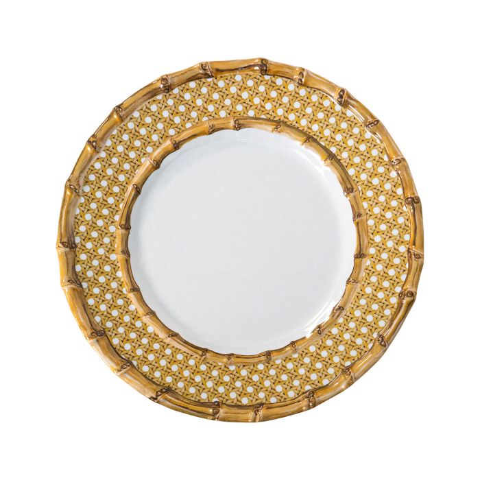 Juliska Bamboo Caning Melamine Dinner Plate - Natural