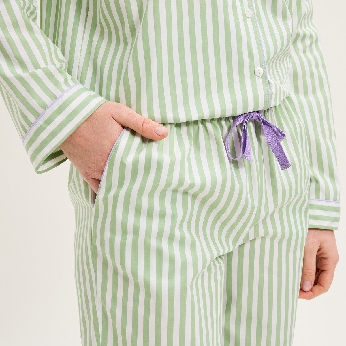 Laurence Tavernier Essentiel Rayé Jade Long Pajamas