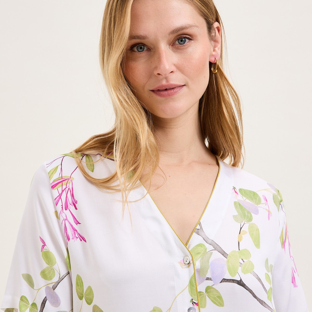 Laurence Tavernier Luciole Blanc Short Sleeve Pajamas