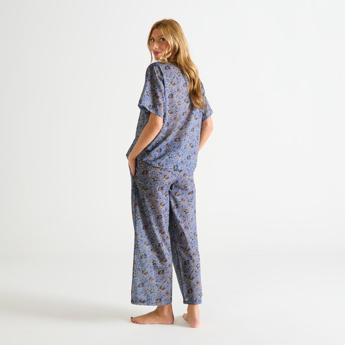 Laurence Tavernier India Voile Night Pajama -Blue