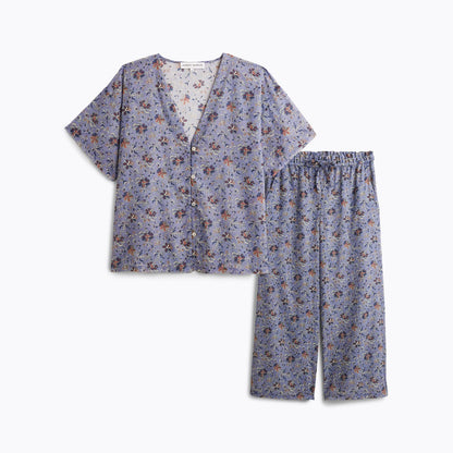 Laurence Tavernier India Voile Night Pajama -Blue
