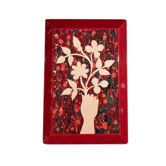Roomytown Enamel Rectangle Tray - Posy in Hand