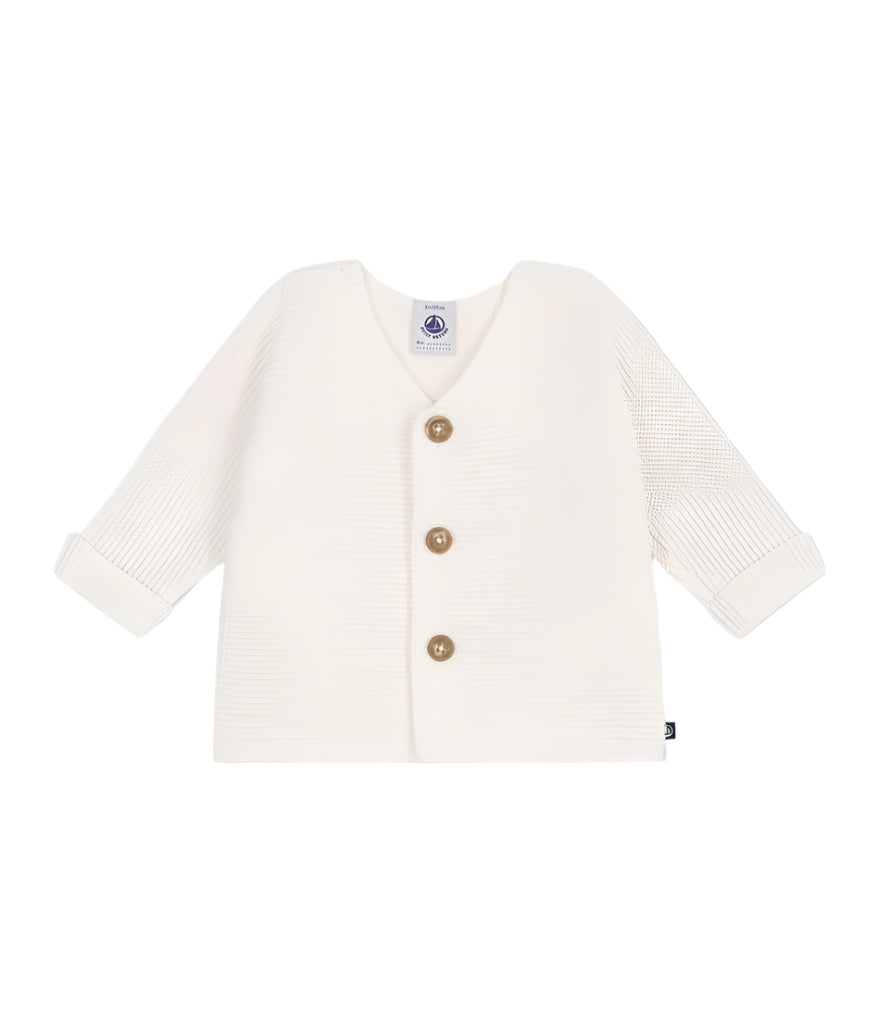 Petit Bateau Baby Cardigan - White