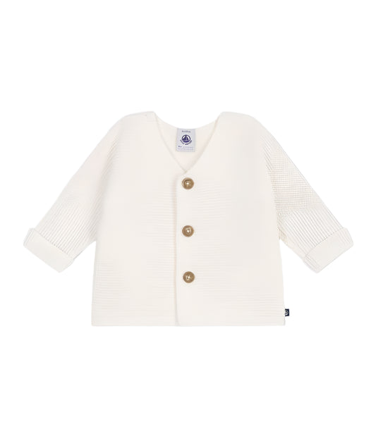 Petit Bateau Baby Cardigan - White