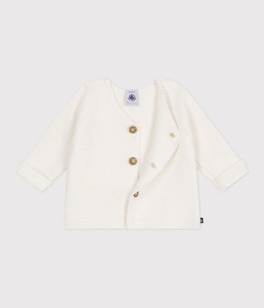 Petit Bateau Baby Cardigan - White