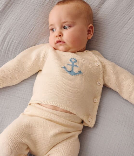 Petit Bateau Baby Boy Knit Anchor Sweater & Pants