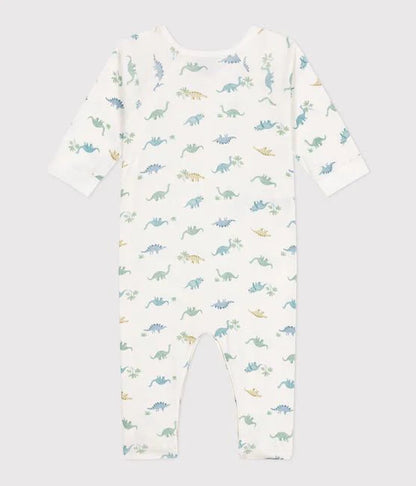 Petit Bateau Baby Boy Side Snap Dinosaur Footie