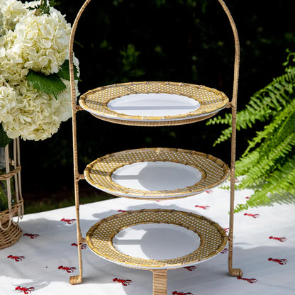 Bamboo Caning Melamine Dinner Plate - Natural
