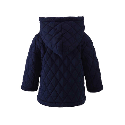 Rachel Riley Navy Quilted Hooded Jacket