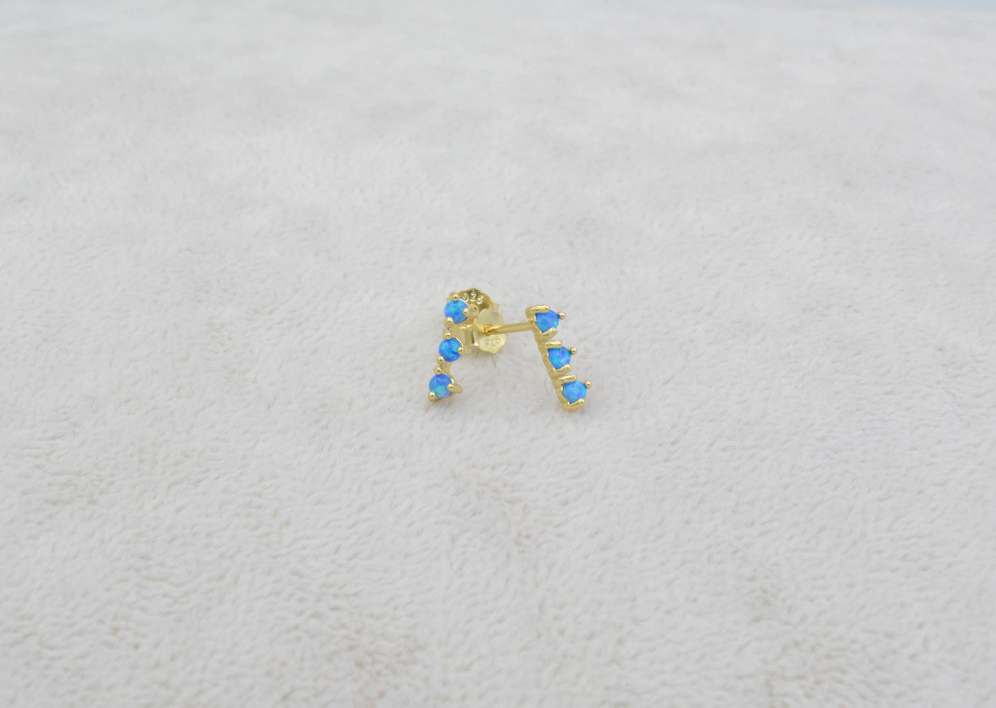 Small Blue Opal Trio Stud
