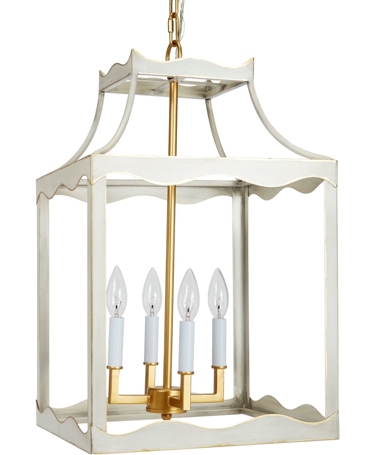 Old World Designs Miriam Cream & Gold Metal Lantern 