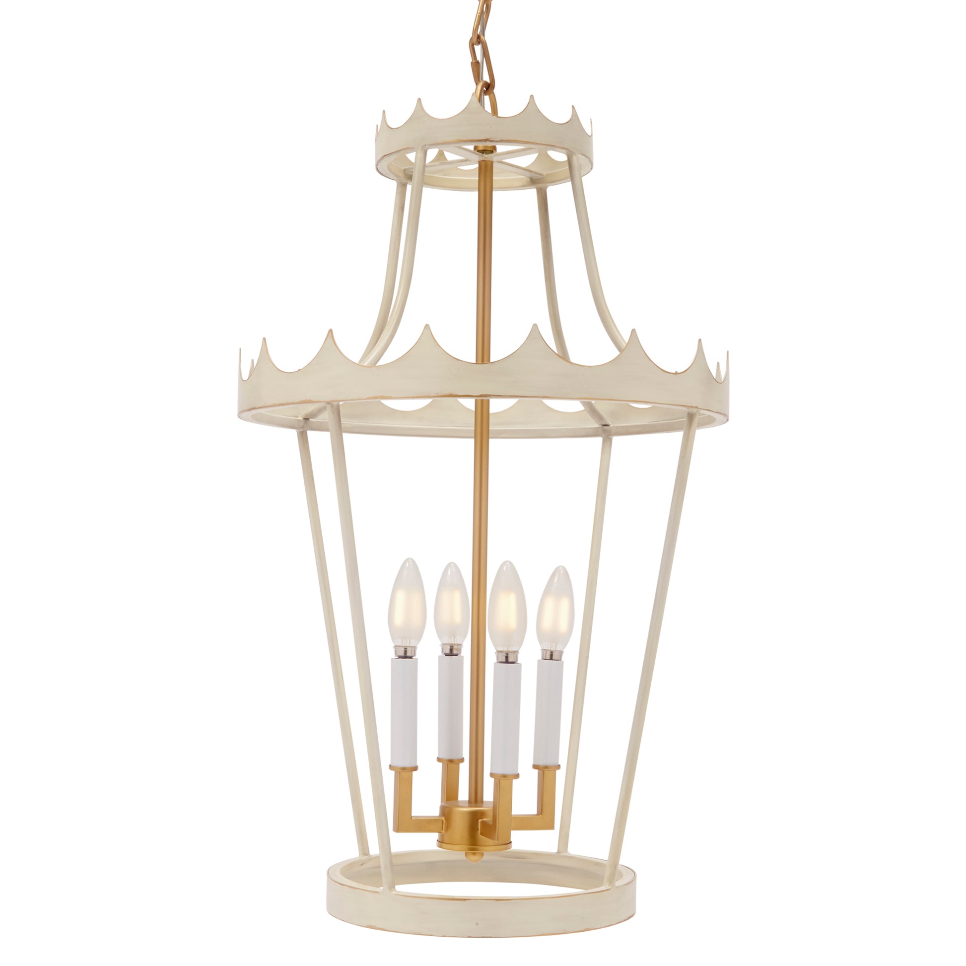 Old World Designs Cream & Gold Finished Citadel Lantern
