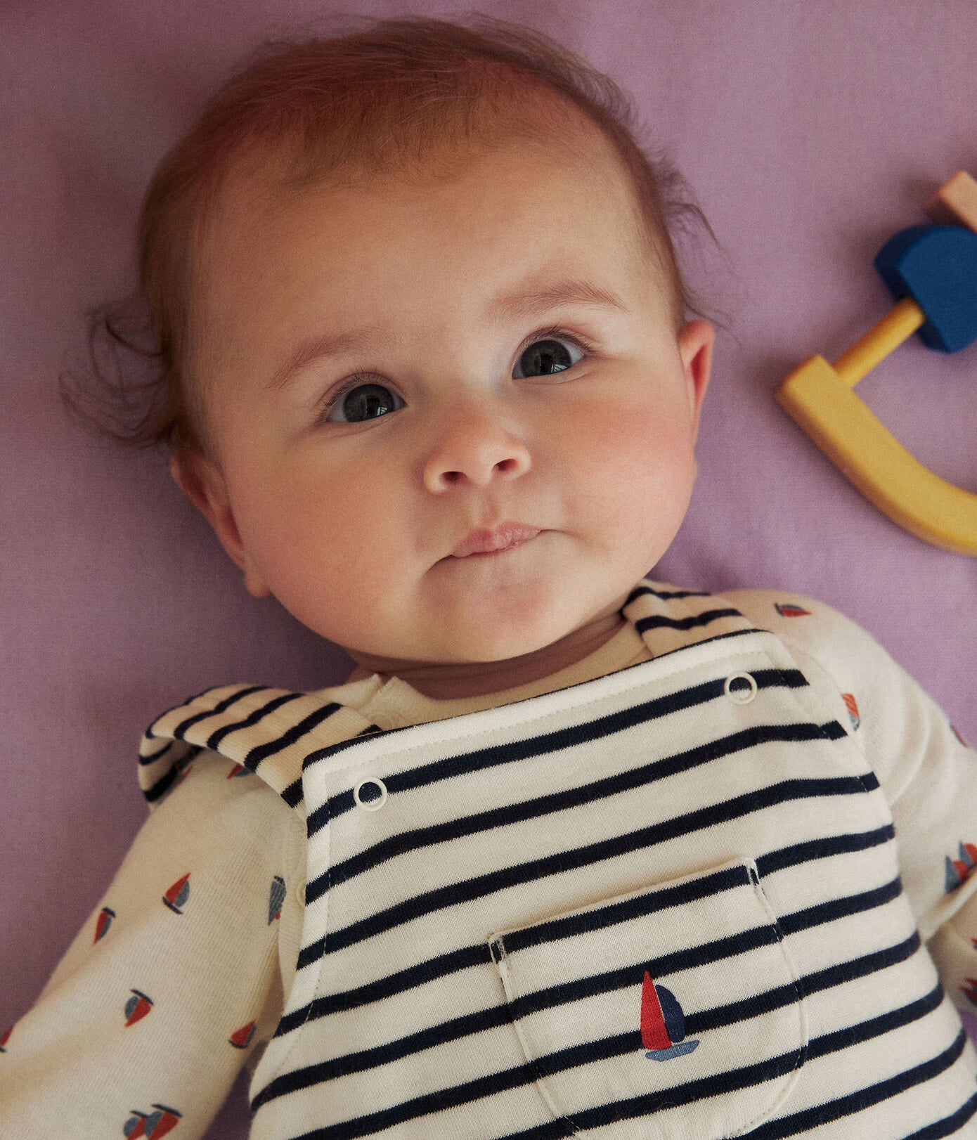 Petit Bateau Baby Boy Boat Bodysuit & Striped Overall