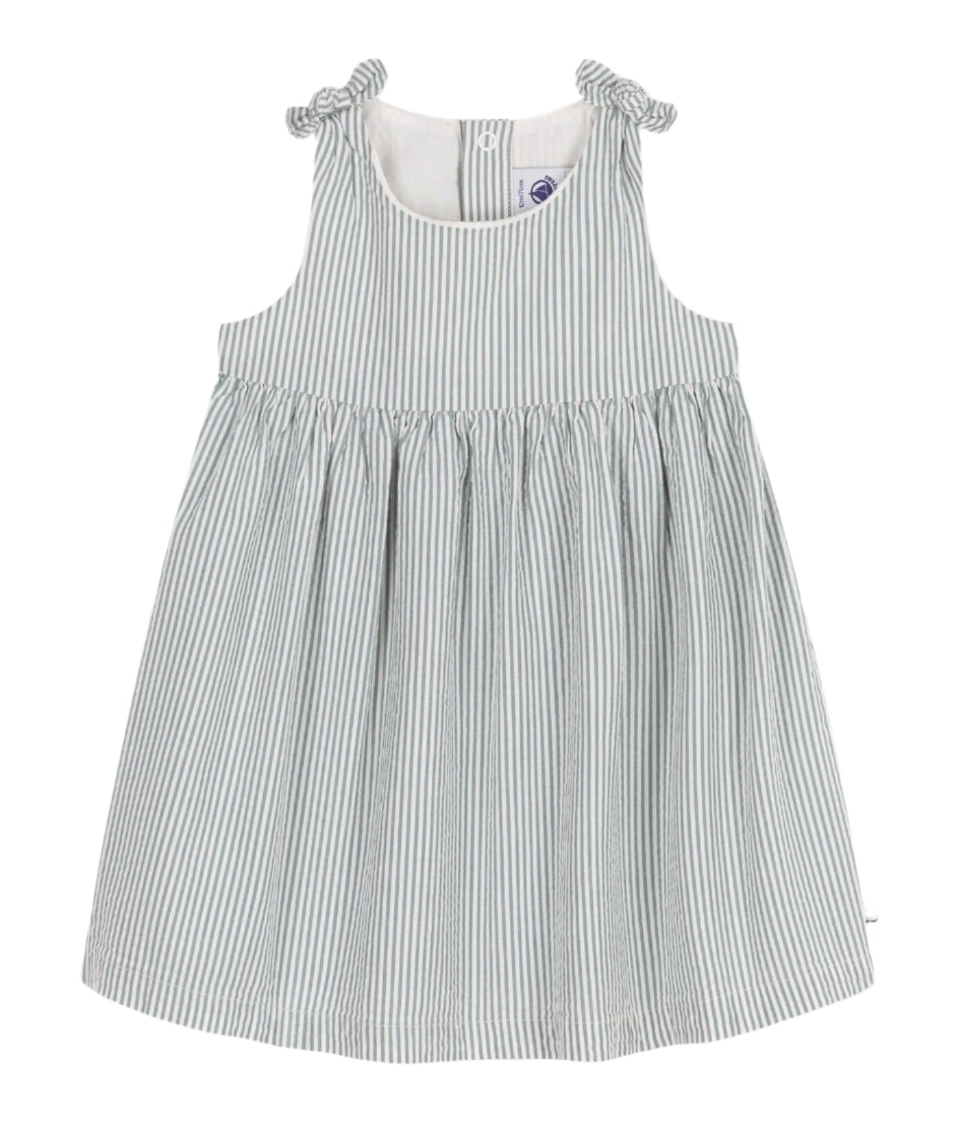 Petit Bateau Baby Girl Sleeveless Seersucker Stripe Dress