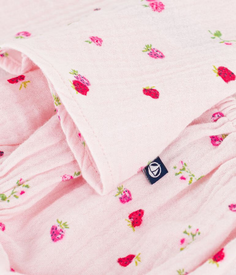 Petit Bateau Babies' cotton baby dress with bloomers, printed with flowers