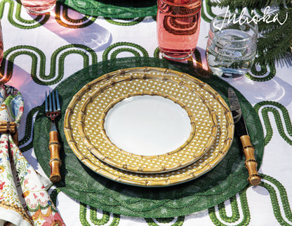 Juliska Bamboo Caning Melamine Dinner Plate - Natural