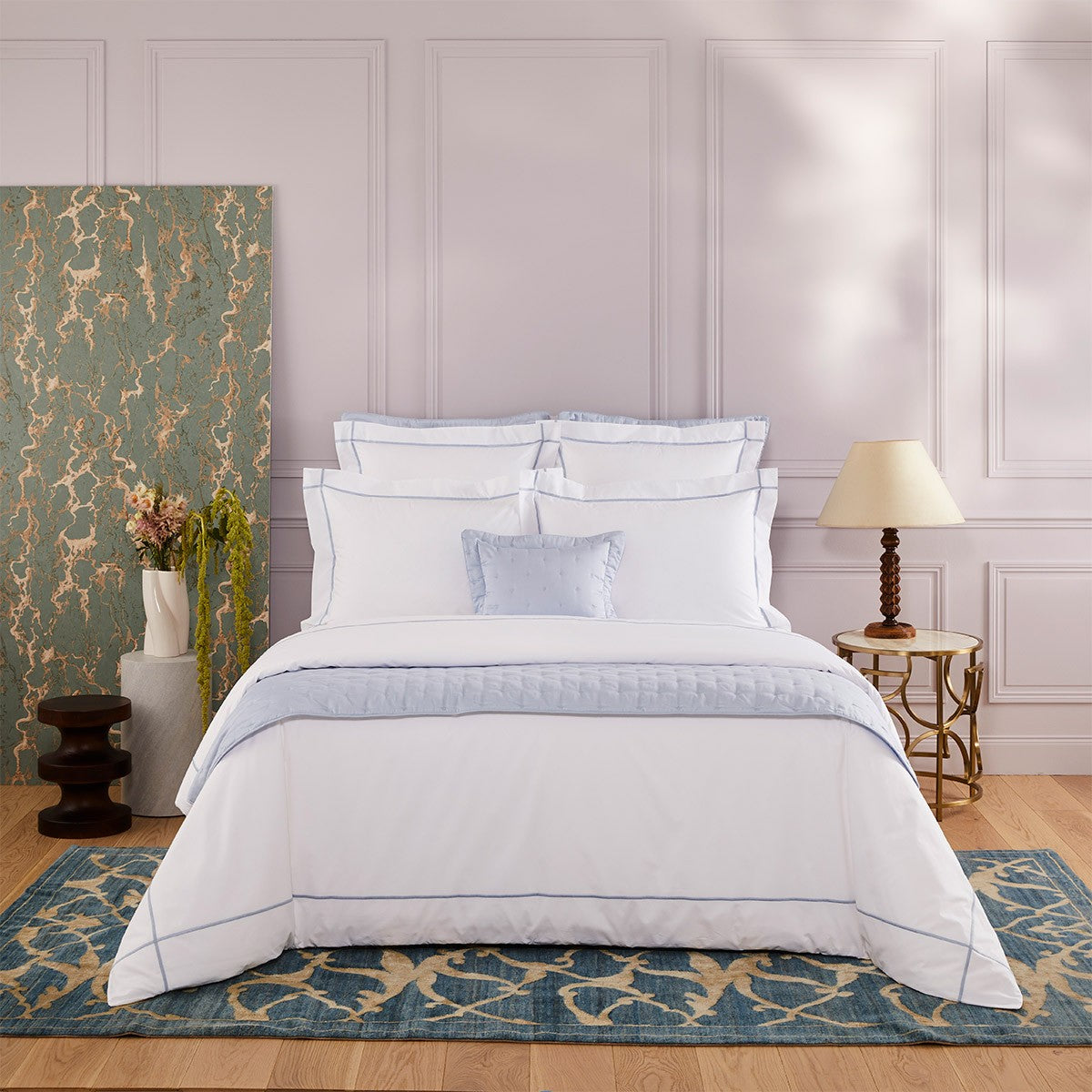 Yves Delorme Athena Flat Sheet - Celeste