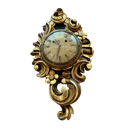 Swedish Gilt Carved Clock