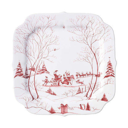Juliska Winter Frolic Ruby Santa's Cookie Tray Naughty and Nice List