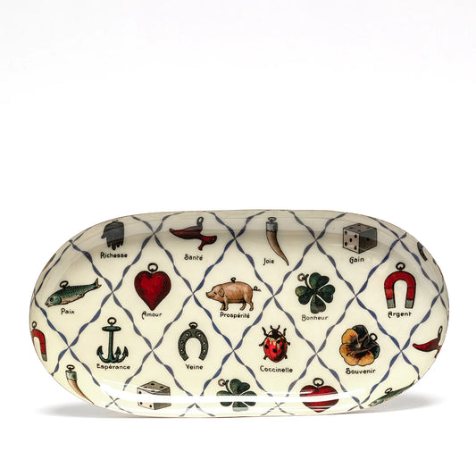 Roomytown Enamel Oval Tray - French Charms