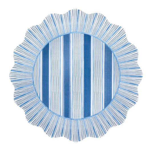 Juliska Cabana Stripe Melamine Dessert/Salad Plate Set of 4 Ocean