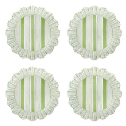 Juliska Cabana Stripe Melamine Dessert/Salad Plate Set of 4 - Seagrass