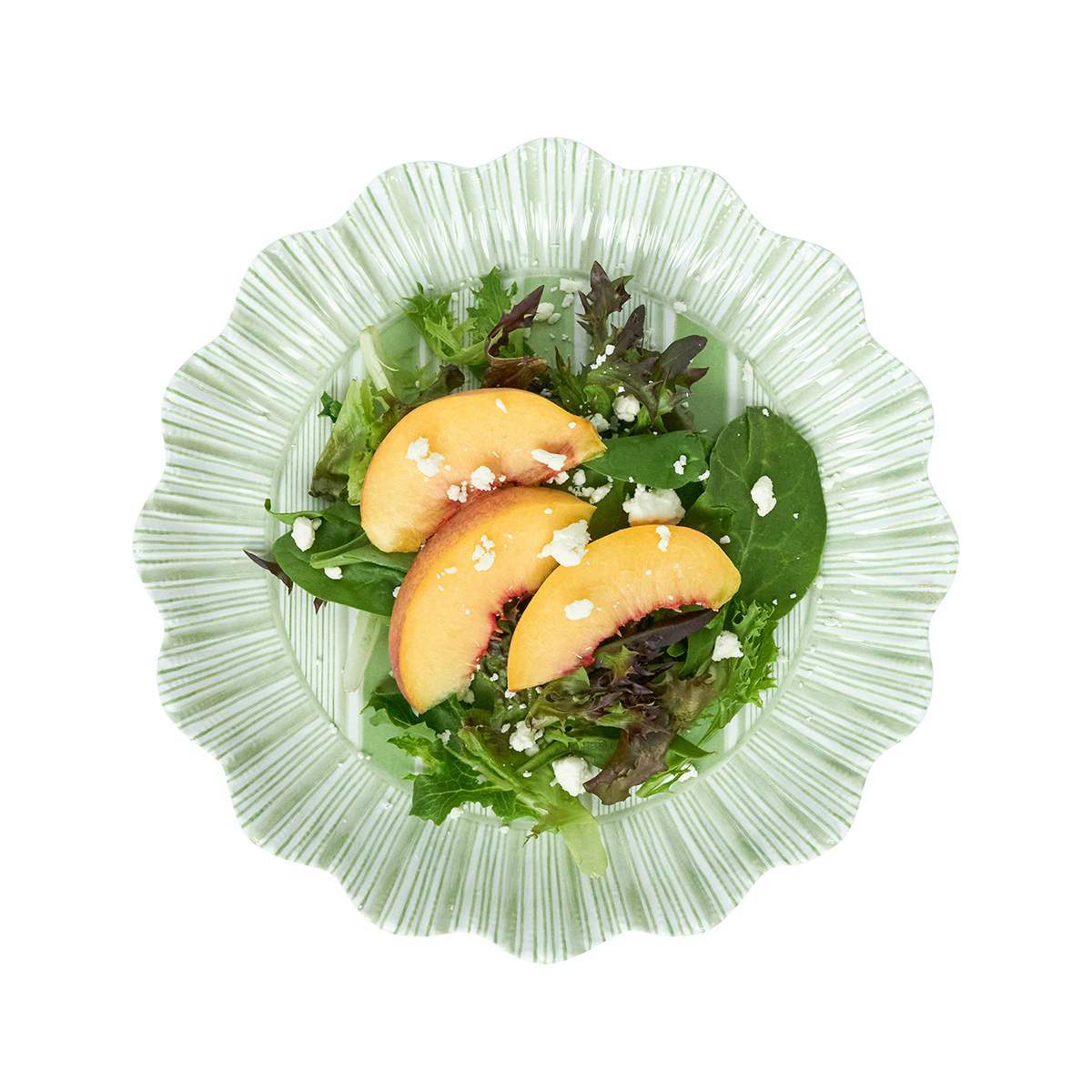 Juliska Cabana Stripe Melamine Dessert/Salad Plate Set of 4 - Seagrass
