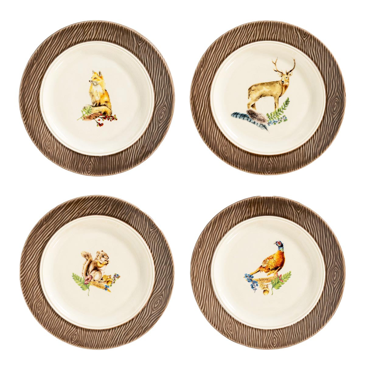 Juliska Forest Walk Animal Cocktail Plate Set/4- La Petite Maison