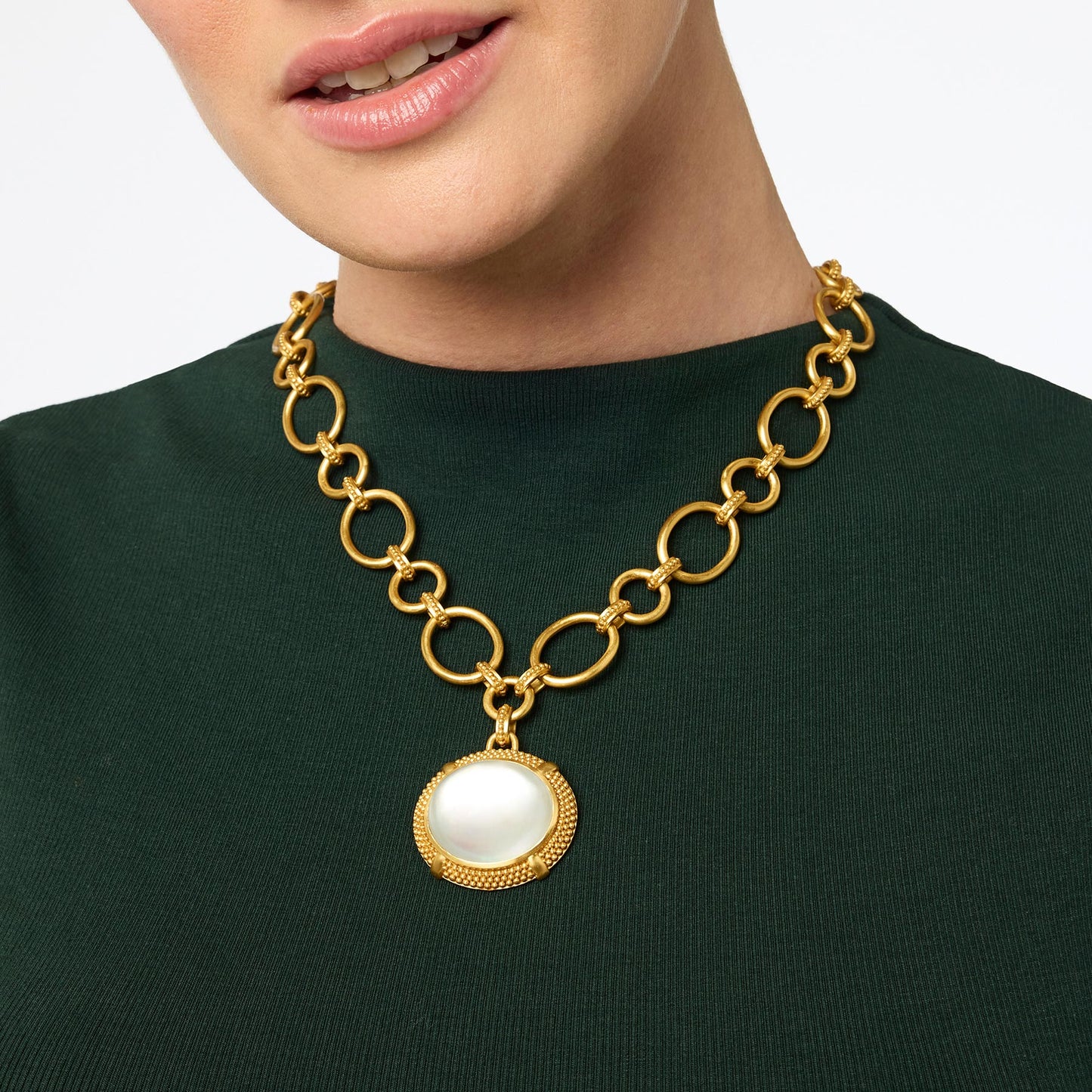 Cabochon Statement Necklace - London Blue