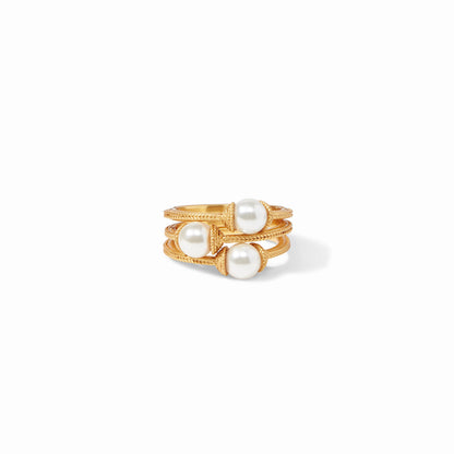 Julie Vos Calypso Trio Ring Pearl