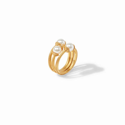 Julie Vos Calypso Trio Ring Pearl