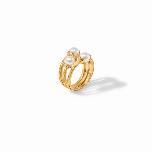 Julie Vos Calypso Trio Ring Pearl