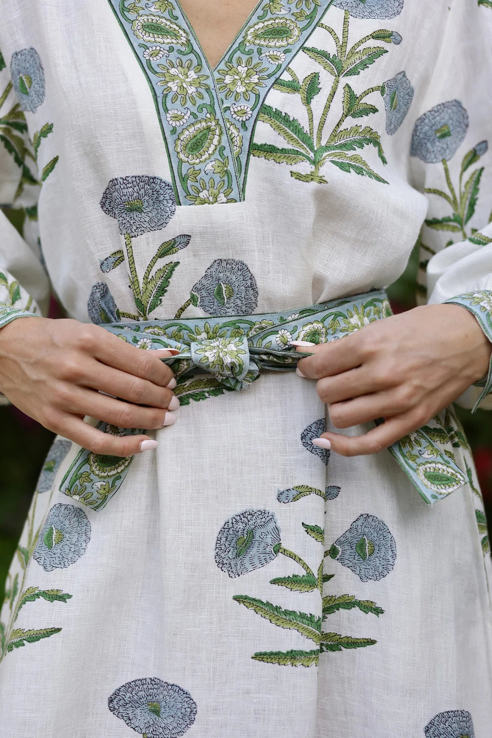 Maison Marigold Capri Maxi Blue Flower Dress