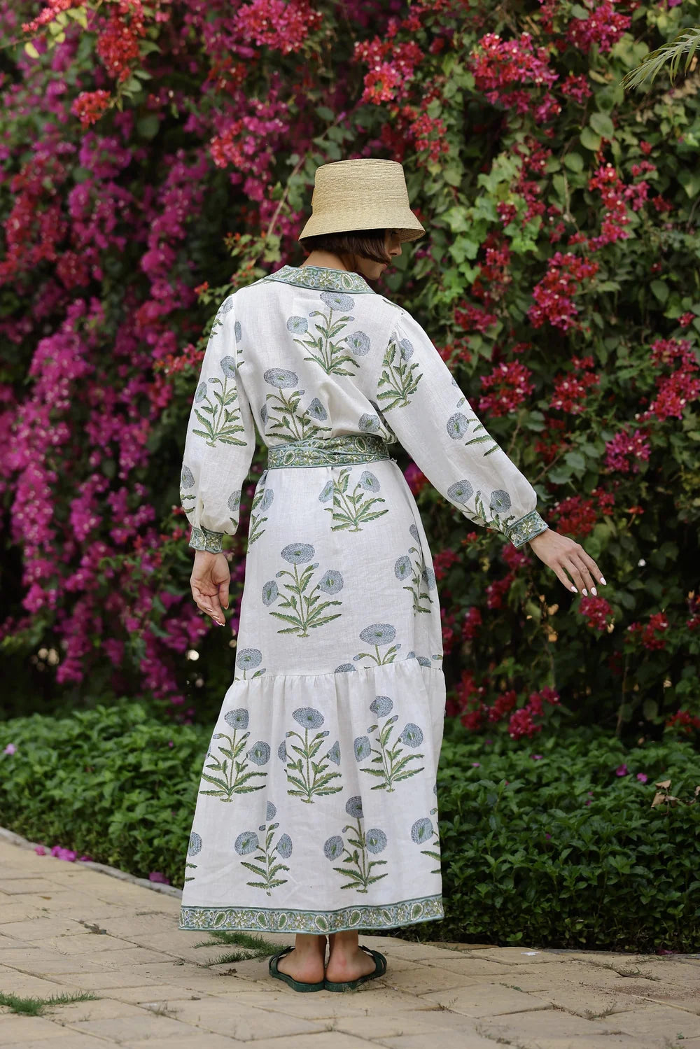 Maison Marigold Capri Maxi Blue Flower Dress